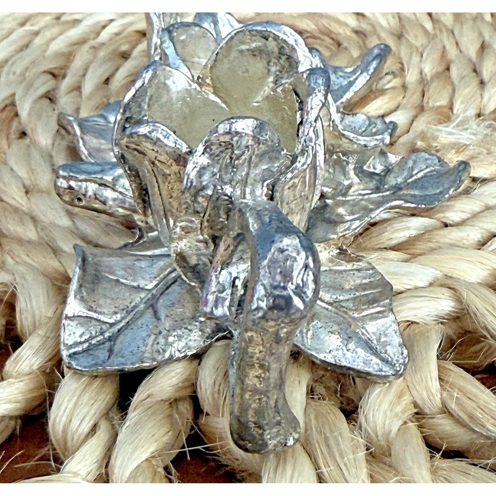Arthur Court Magnolia Salt Pepper Holder Base 2001 Only Aluminum Floral Fairy - Picture 5 of 6